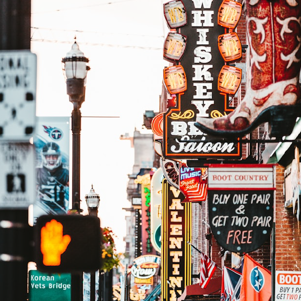 Signs on Broadway in Nashville