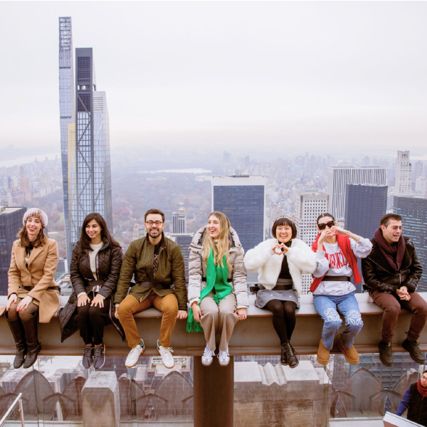 Students on The Beam at Top of the Rock, New York City