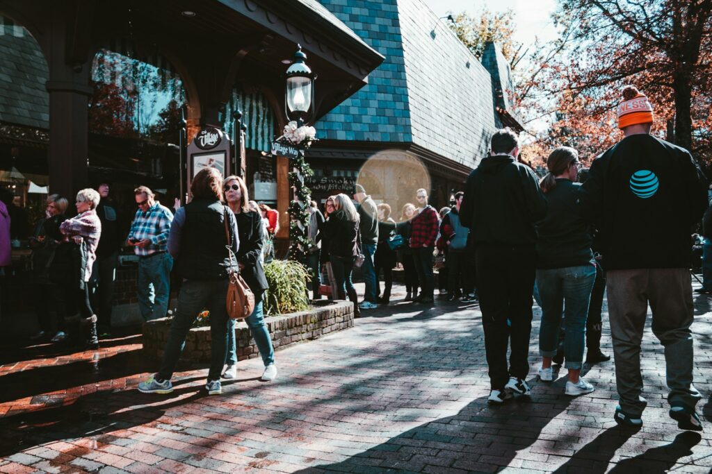 Shoppers in Gatlinburg, TN