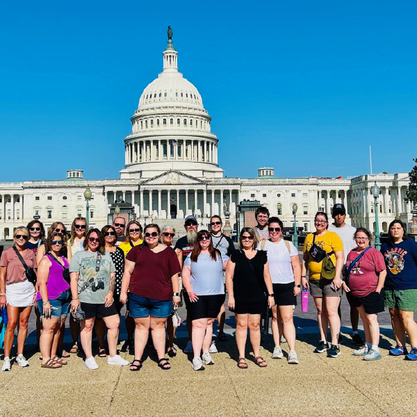 Professional Learning tour in front of US Capitol