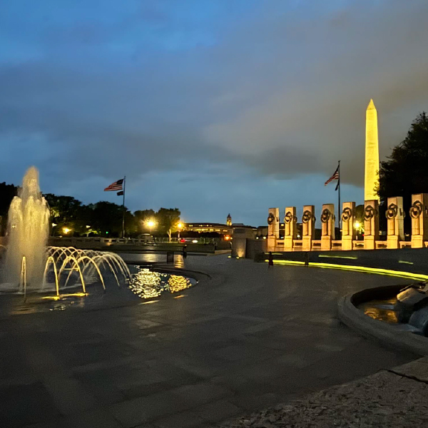 Washington DC Illuminated Memorials at Dusk